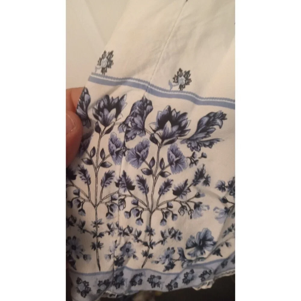 Children's Place White and blue floral maxi ruffle swoop neck dress - Picture 4 of 4